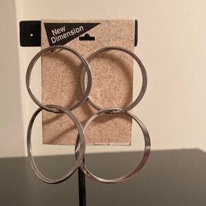 Silver Multi-Hoop Drop Earrings